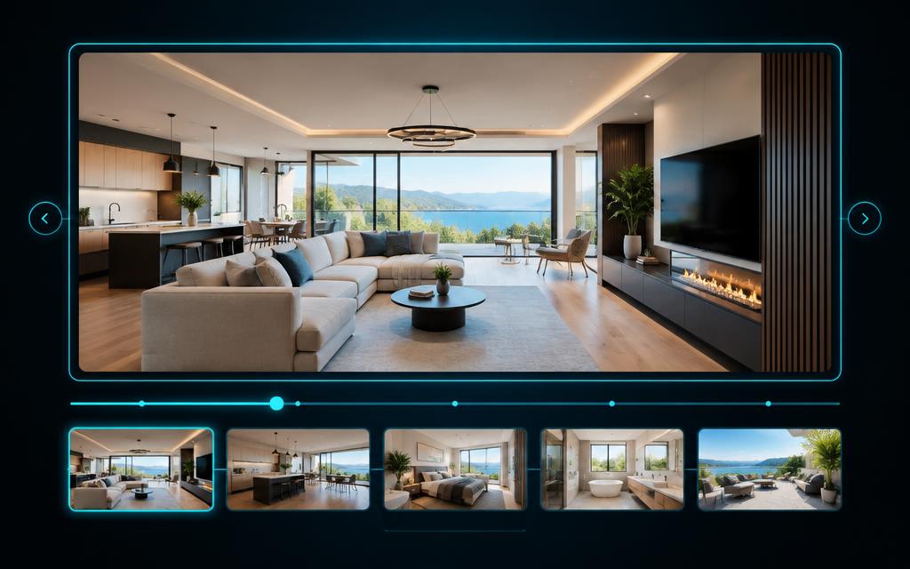 A polished property interior presented as an AI walkthrough